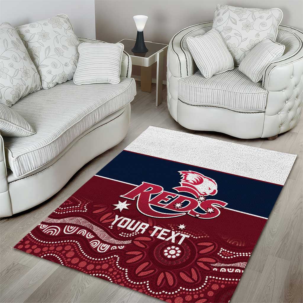 Custom Australia QLD Reds Area Rug Queensland Aboriginal Art