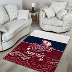 Custom Australia QLD Reds Area Rug Queensland Aboriginal Art