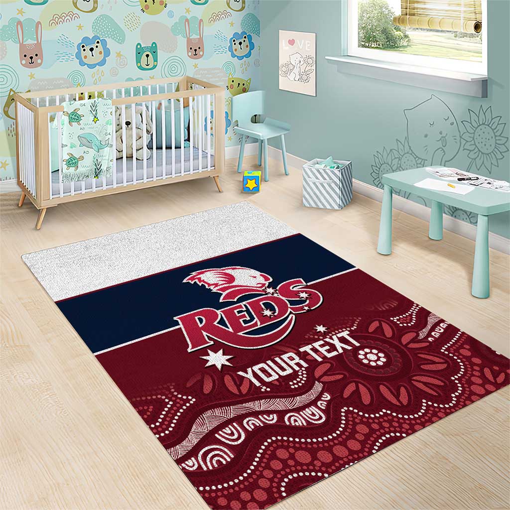 Custom Australia QLD Reds Area Rug Queensland Aboriginal Art
