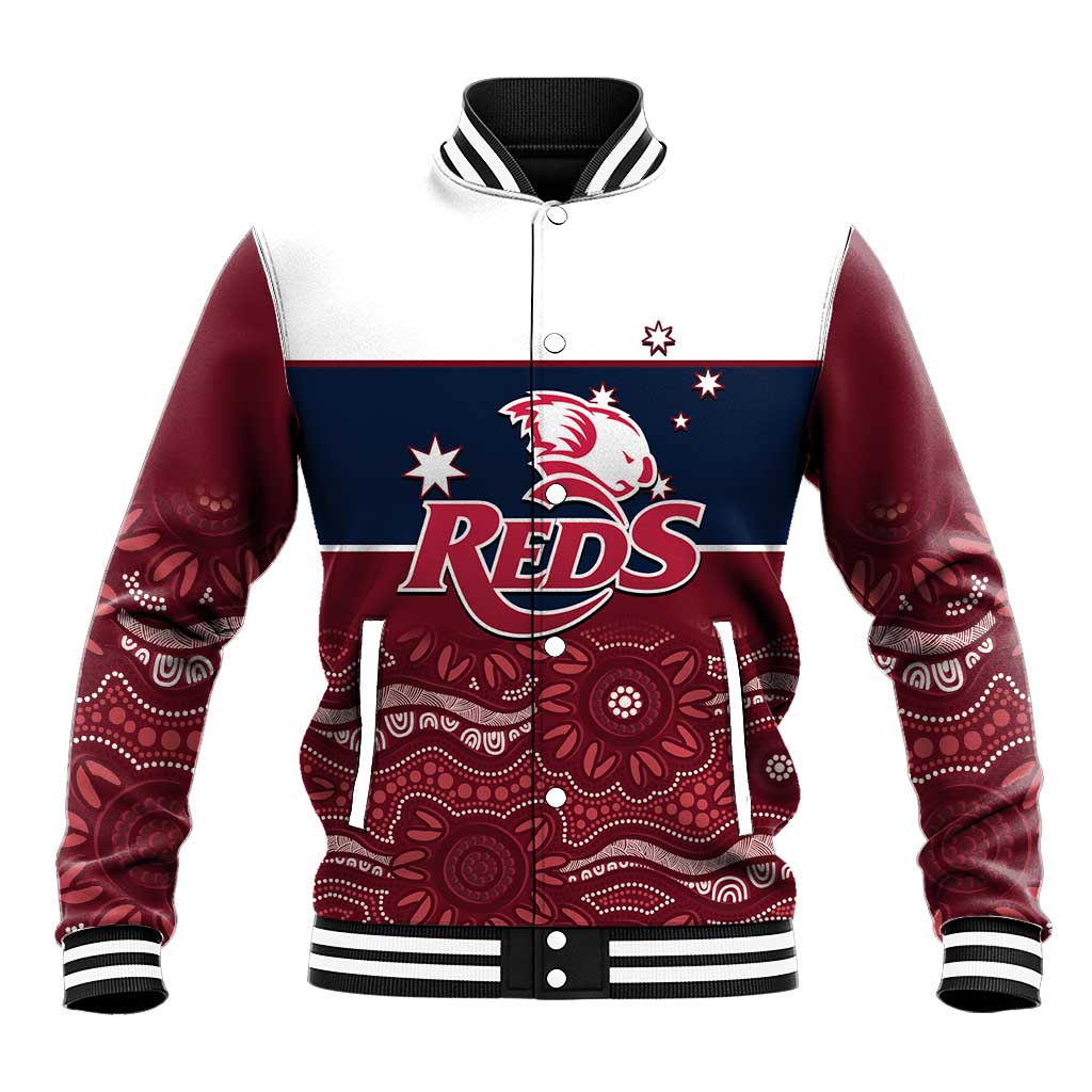 Custom Australia QLD Reds Baseball Jacket Queensland Aboriginal Art