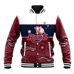 Custom Australia QLD Reds Baseball Jacket Queensland Aboriginal Art