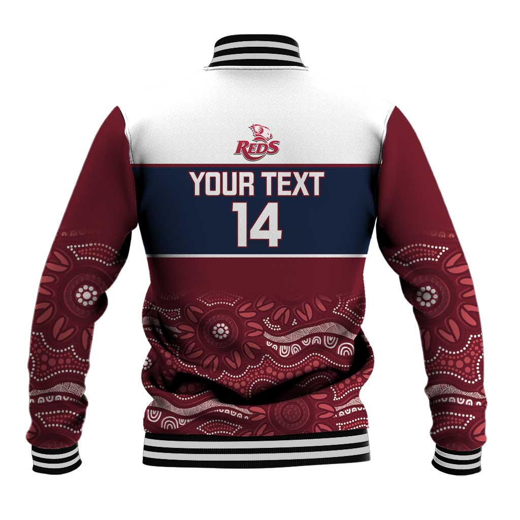 Custom Australia QLD Reds Baseball Jacket Queensland Aboriginal Art