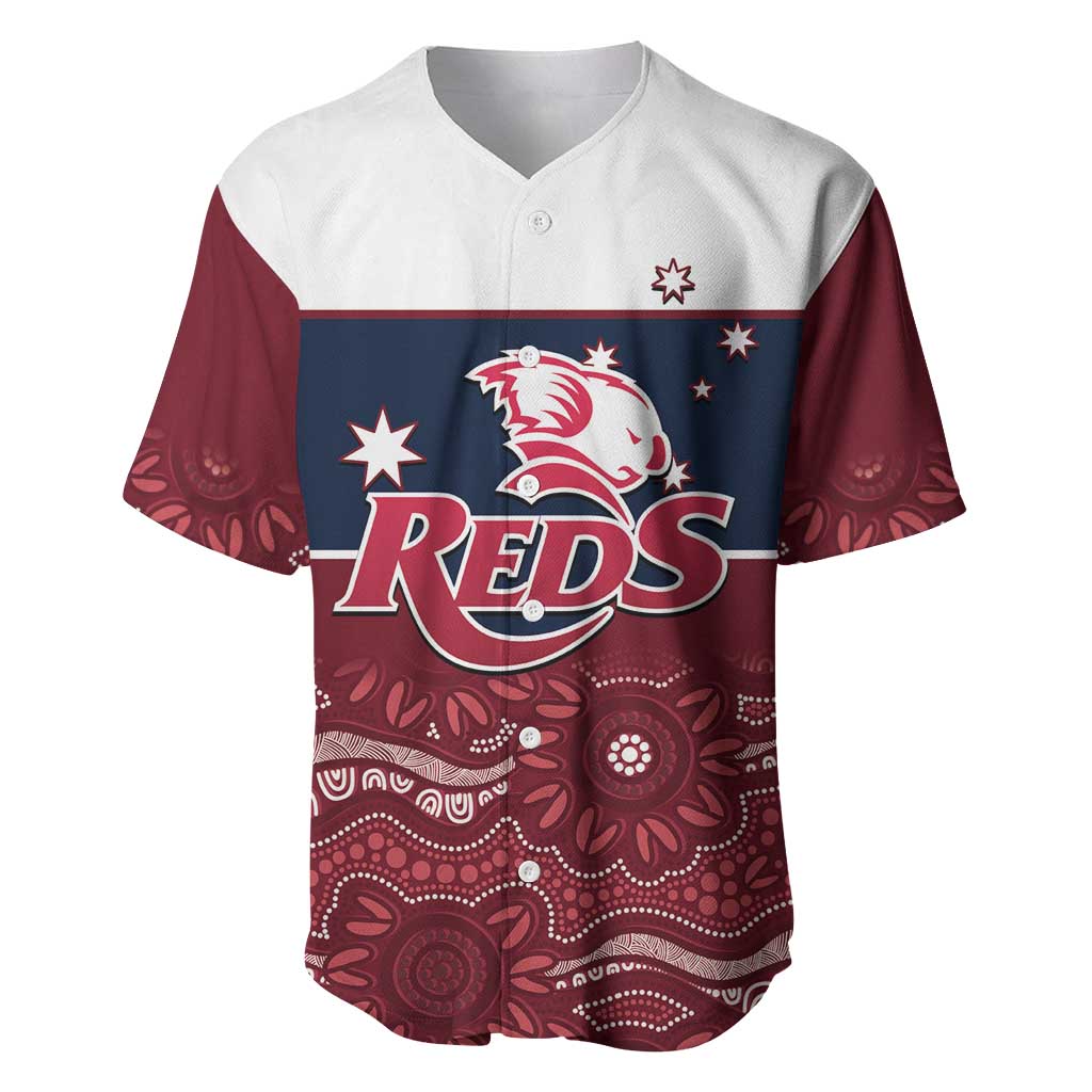 Custom Australia QLD Reds Baseball Jersey Queensland Aboriginal Art