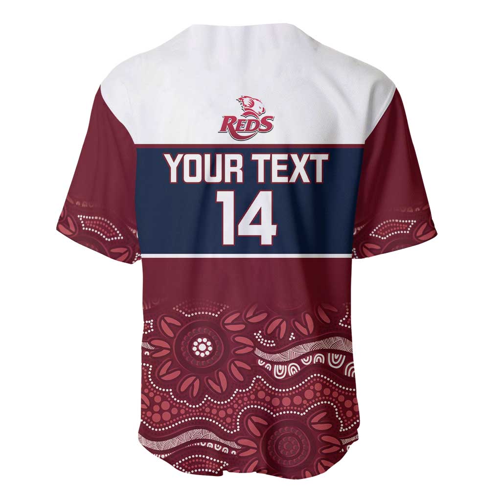 Custom Australia QLD Reds Baseball Jersey Queensland Aboriginal Art