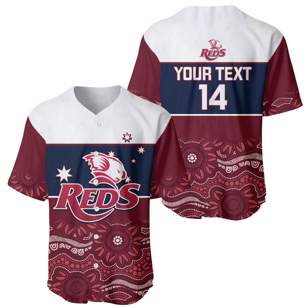 Custom Australia QLD Reds Baseball Jersey Queensland Aboriginal Art