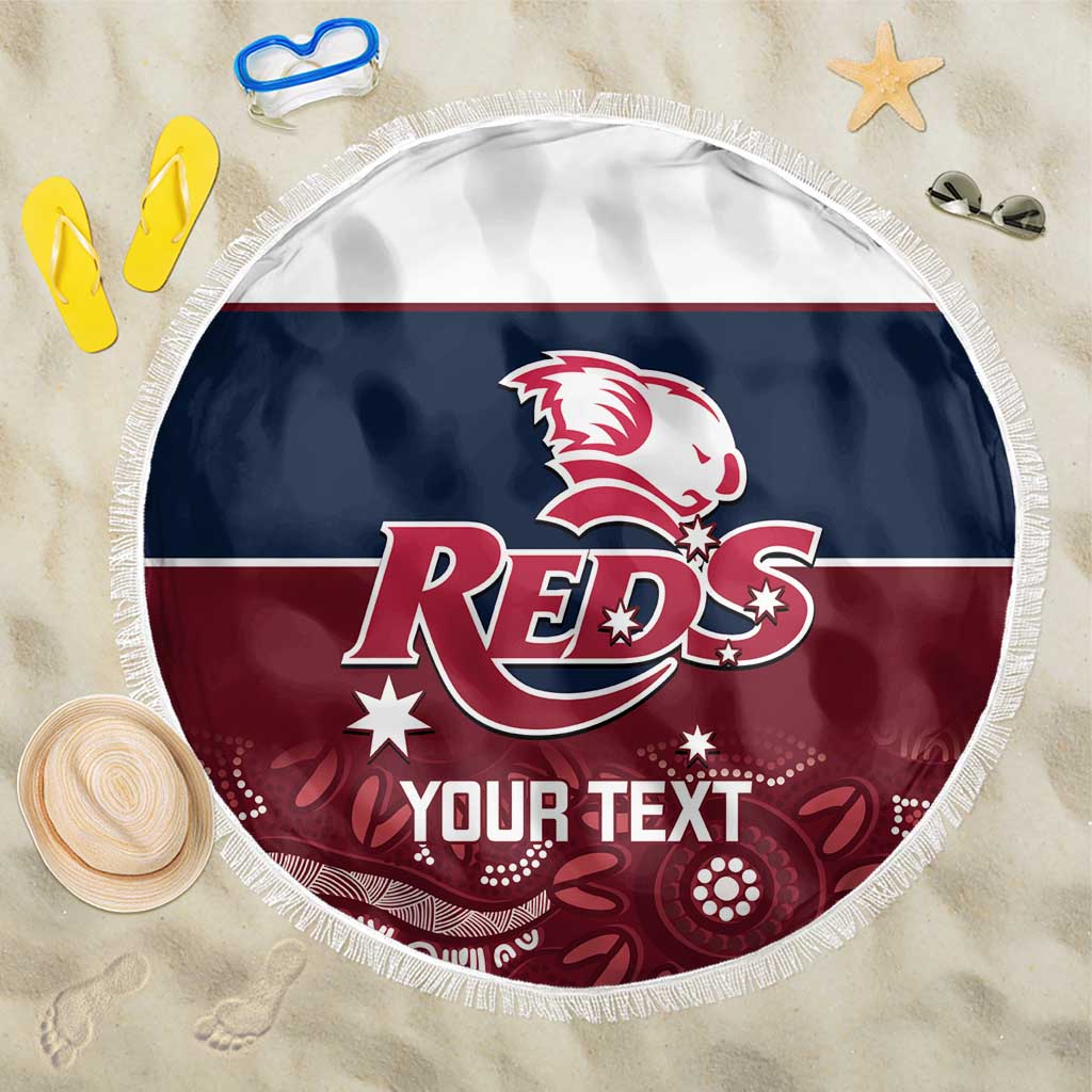 Custom Australia QLD Reds Beach Blanket Queensland Aboriginal Art