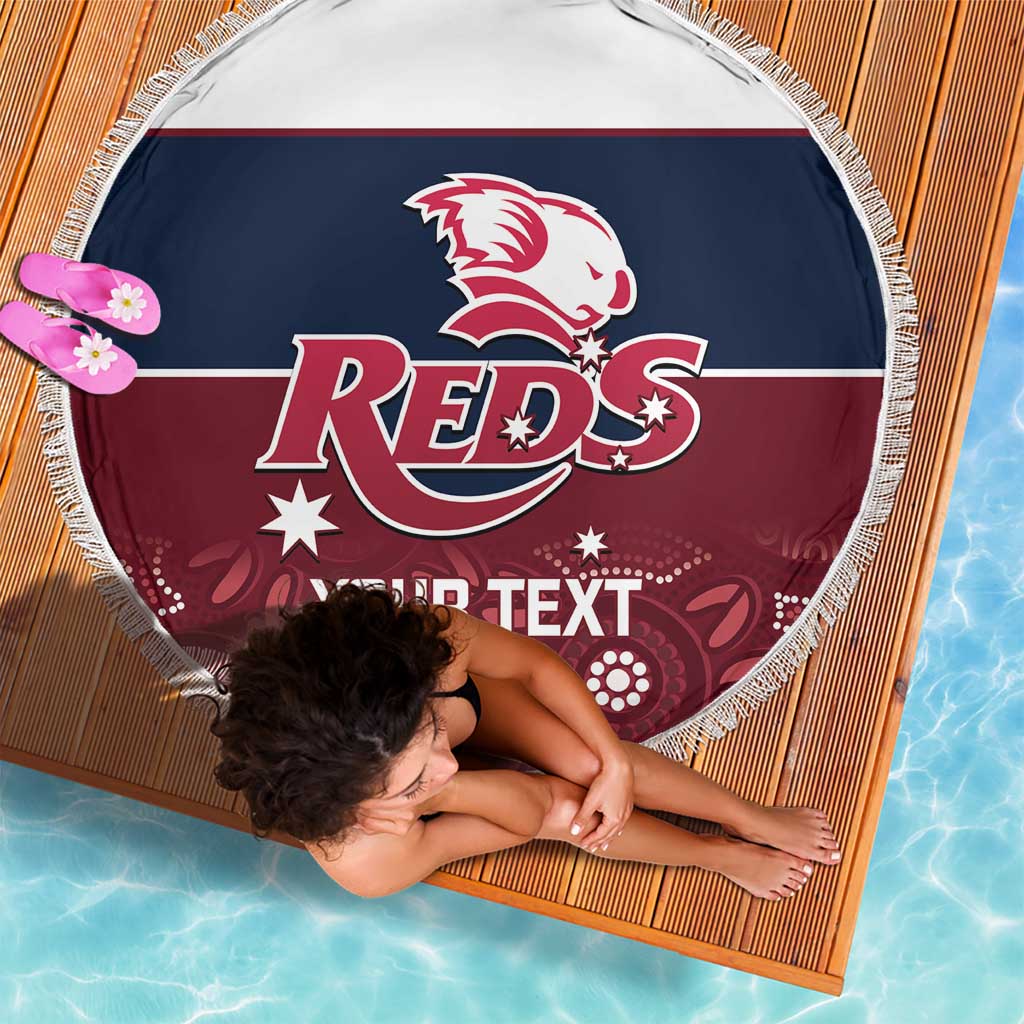 Custom Australia QLD Reds Beach Blanket Queensland Aboriginal Art