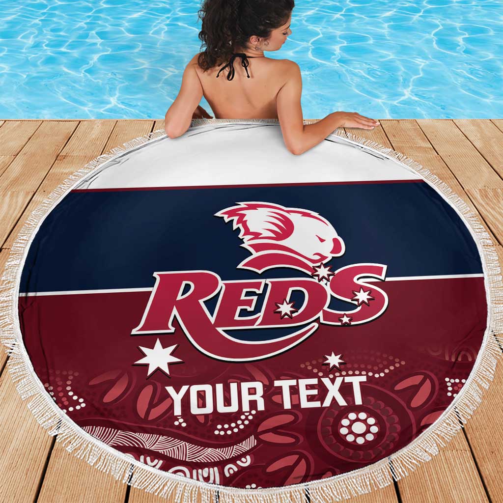 Custom Australia QLD Reds Beach Blanket Queensland Aboriginal Art