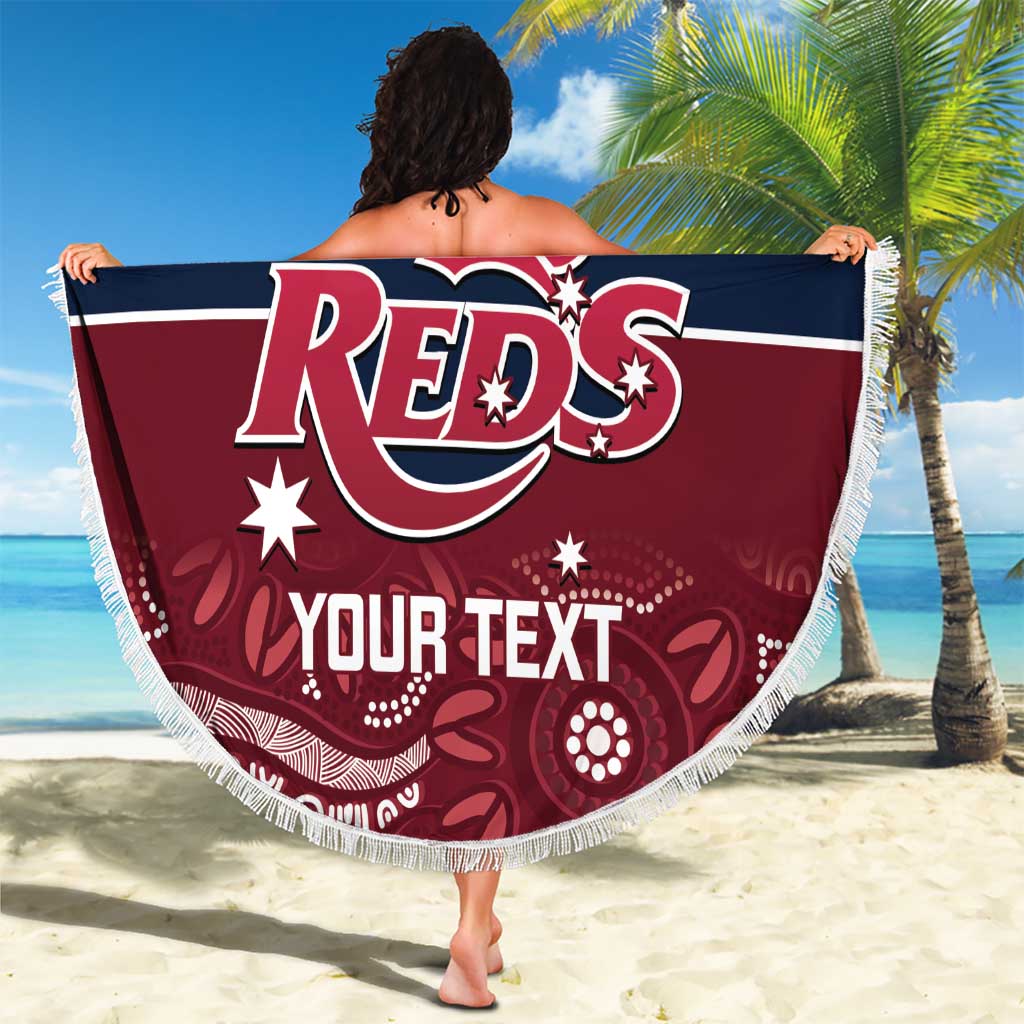 Custom Australia QLD Reds Beach Blanket Queensland Aboriginal Art