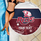 Custom Australia QLD Reds Beach Blanket Queensland Aboriginal Art