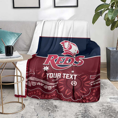 Custom Australia QLD Reds Blanket Queensland Aboriginal Art