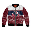 Custom Australia QLD Reds Bomber Jacket Queensland Aboriginal Art