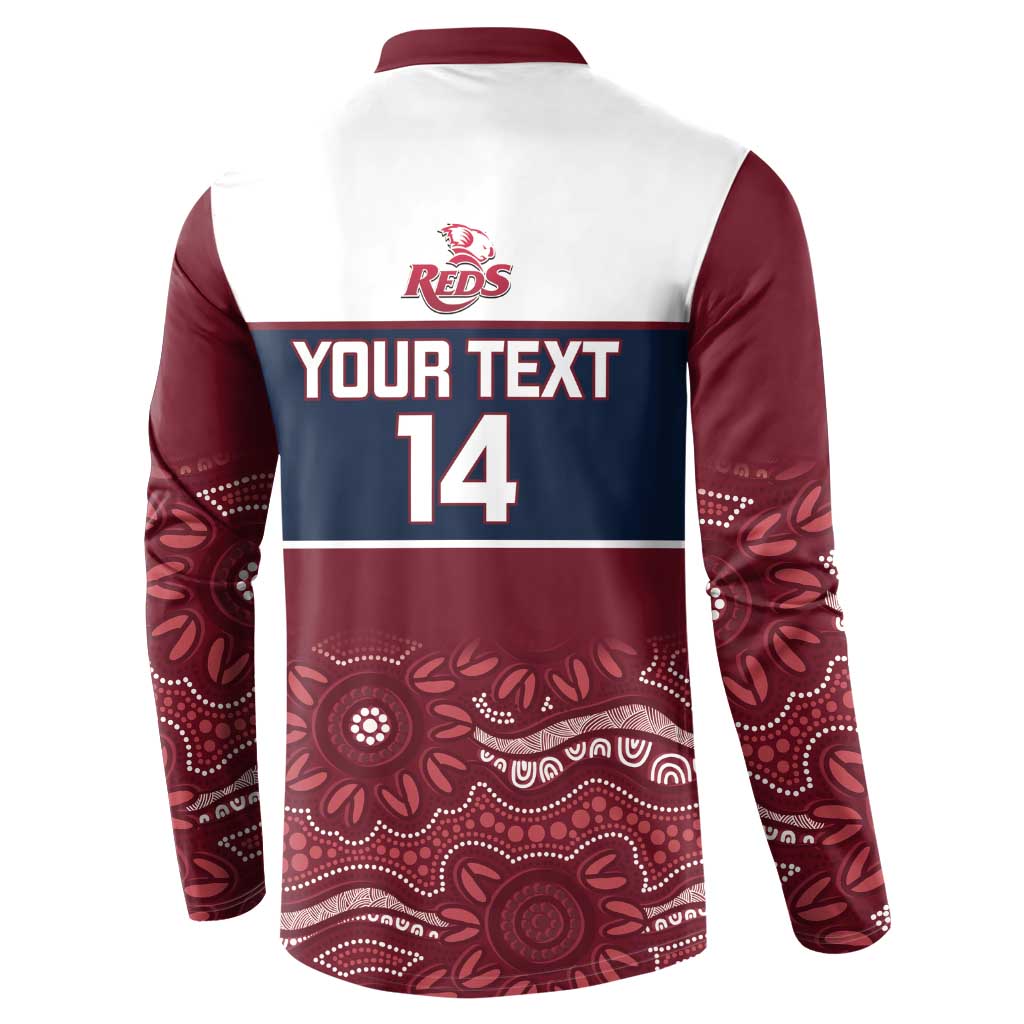 Custom Australia QLD Reds Button Sweatshirt Queensland Aboriginal Art