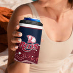 Custom Australia QLD Reds 4 in 1 Can Cooler Tumbler Queensland Aboriginal Art