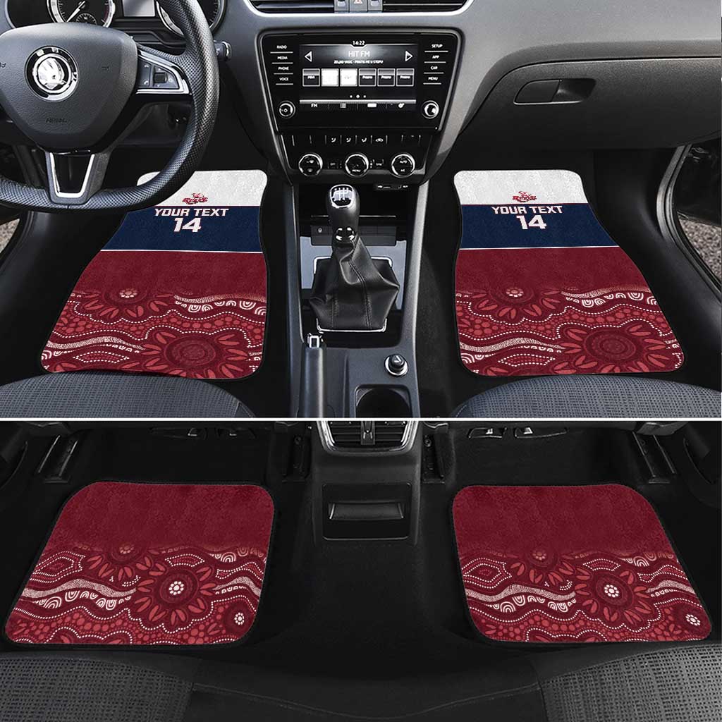 Custom Australia QLD Reds Car Mats Queensland Aboriginal Art