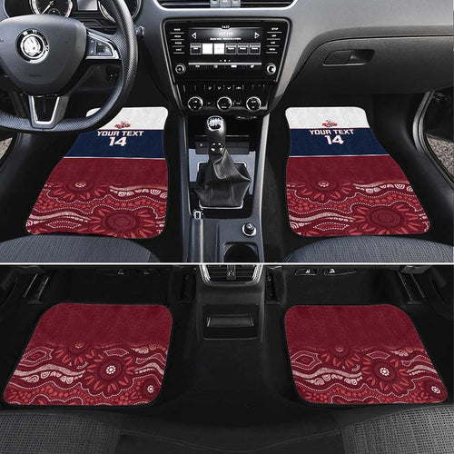 Custom Australia QLD Reds Car Mats Queensland Aboriginal Art