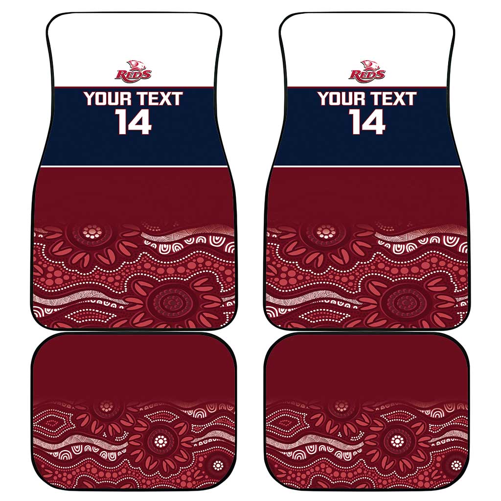 Custom Australia QLD Reds Car Mats Queensland Aboriginal Art