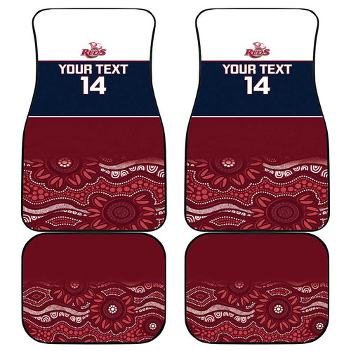 Custom Australia QLD Reds Car Mats Queensland Aboriginal Art