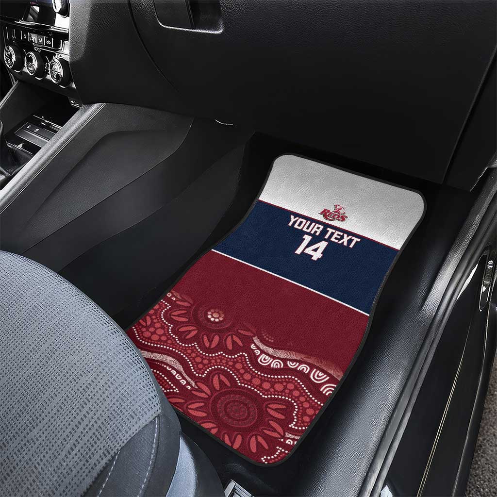 Custom Australia QLD Reds Car Mats Queensland Aboriginal Art