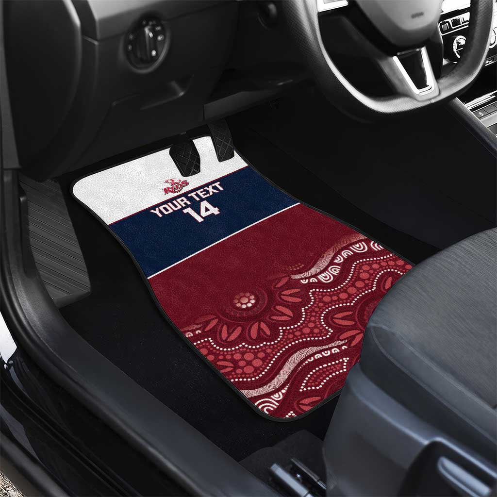 Custom Australia QLD Reds Car Mats Queensland Aboriginal Art