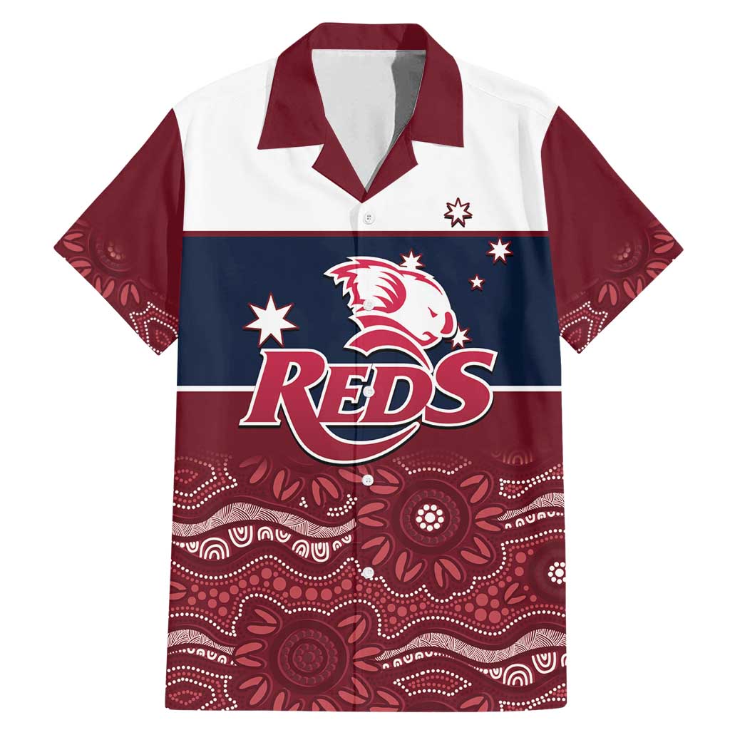 Custom Australia QLD Reds Family Matching Mermaid Dress and Hawaiian Shirt Queensland Aboriginal Art