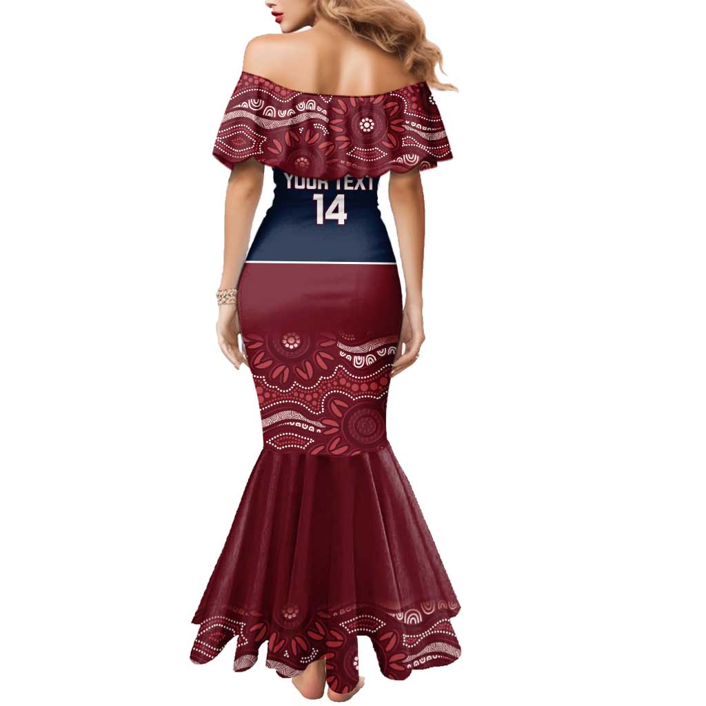 Custom Australia QLD Reds Family Matching Mermaid Dress and Hawaiian Shirt Queensland Aboriginal Art