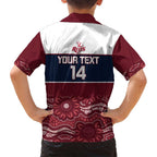 Custom Australia QLD Reds Family Matching Off Shoulder Maxi Dress and Hawaiian Shirt Queensland Aboriginal Art