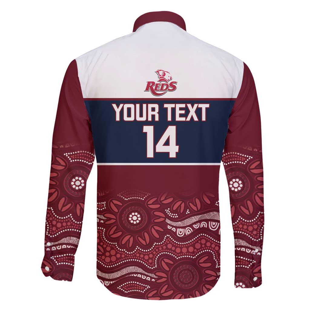 Custom Australia QLD Reds Family Matching Puletasi and Hawaiian Shirt Queensland Aboriginal Art