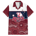 Custom Australia QLD Reds Family Matching Summer Maxi Dress and Hawaiian Shirt Queensland Aboriginal Art