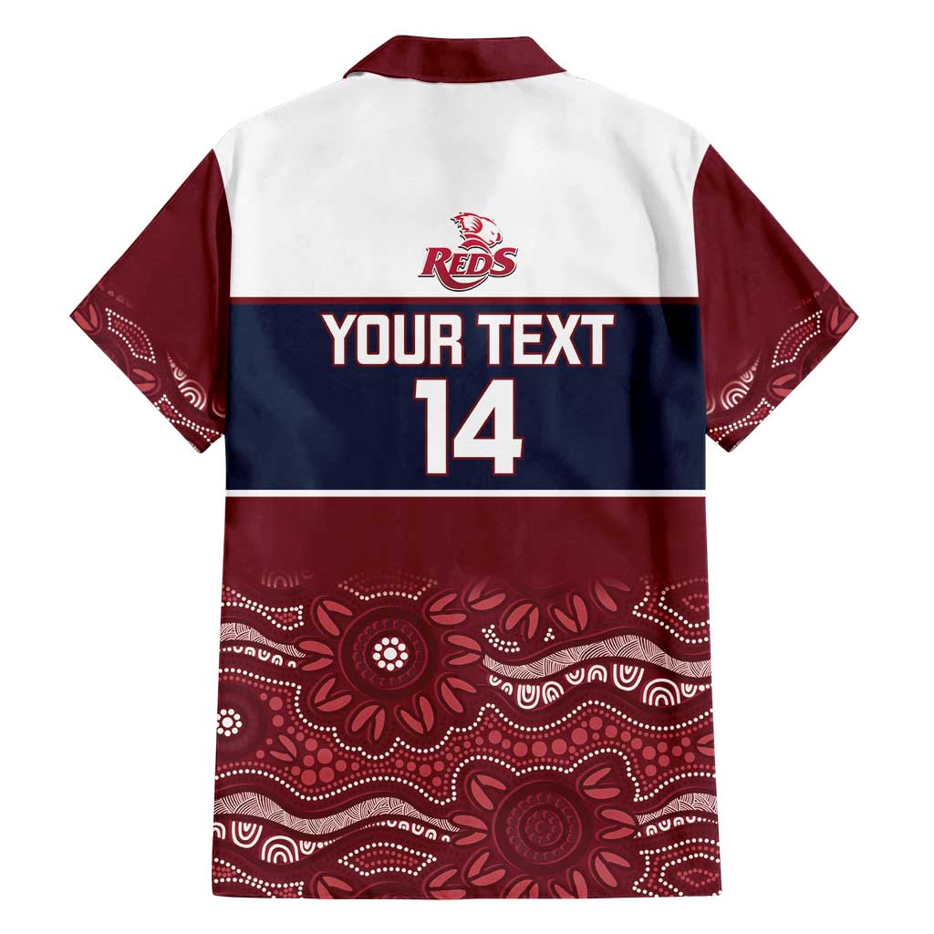 Custom Australia QLD Reds Family Matching Summer Maxi Dress and Hawaiian Shirt Queensland Aboriginal Art
