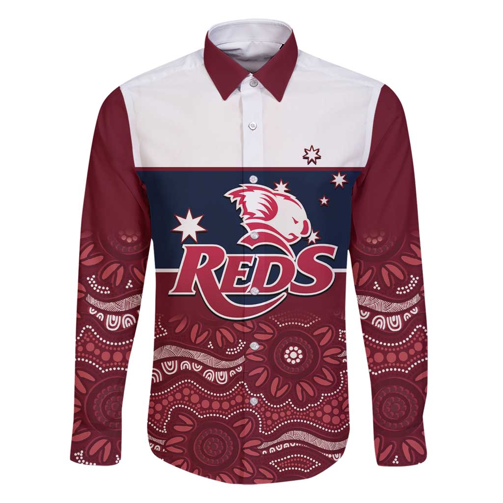 Custom Australia QLD Reds Family Matching Summer Maxi Dress and Hawaiian Shirt Queensland Aboriginal Art