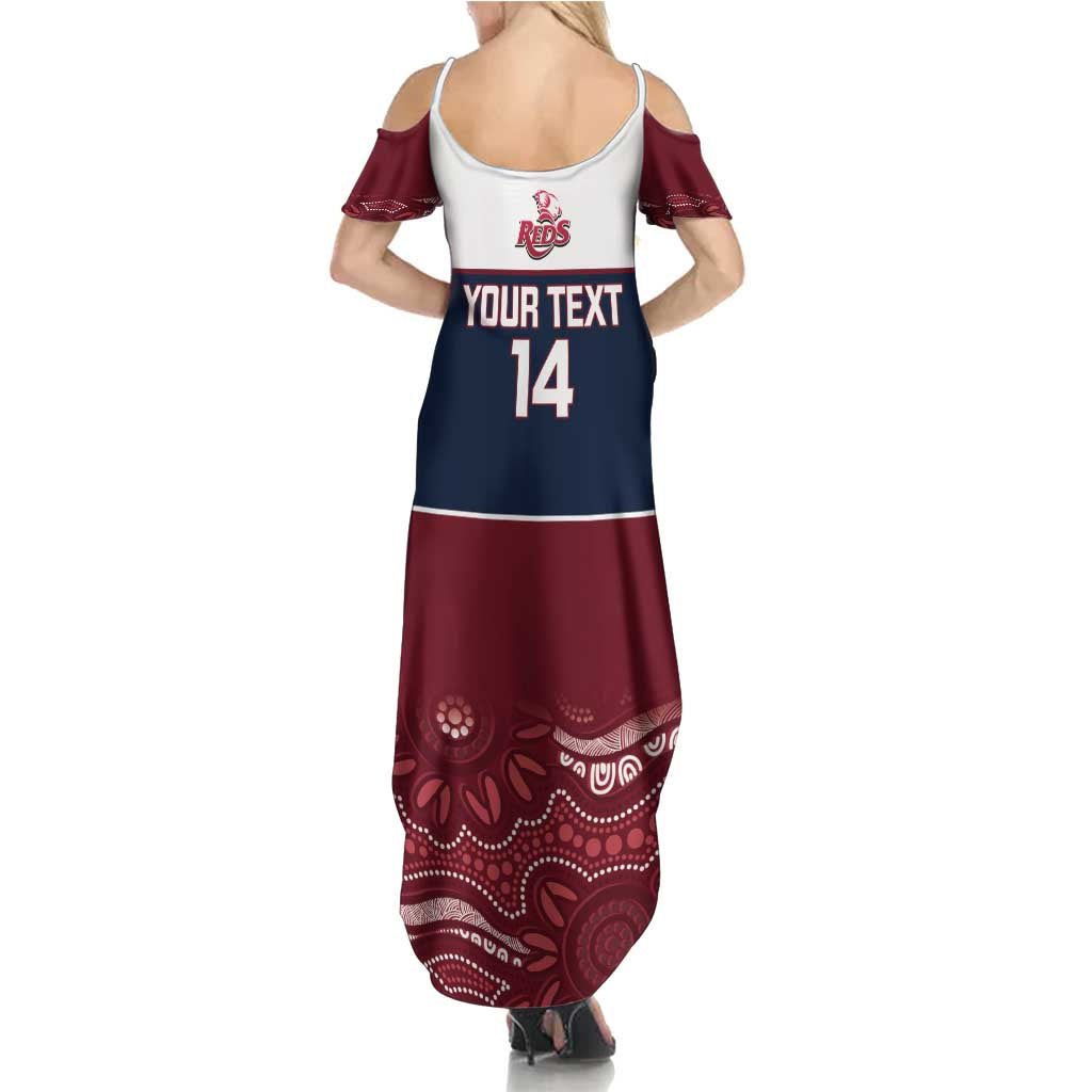 Custom Australia QLD Reds Family Matching Summer Maxi Dress and Hawaiian Shirt Queensland Aboriginal Art