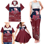 Custom Australia QLD Reds Family Matching Tank Maxi Dress and Hawaiian Shirt Queensland Aboriginal Art