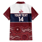 Custom Australia QLD Reds Family Matching Tank Maxi Dress and Hawaiian Shirt Queensland Aboriginal Art