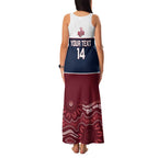 Custom Australia QLD Reds Family Matching Tank Maxi Dress and Hawaiian Shirt Queensland Aboriginal Art