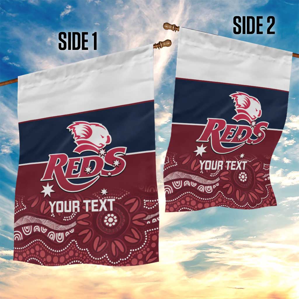 Custom Australia QLD Reds Garden Flag Queensland Aboriginal Art