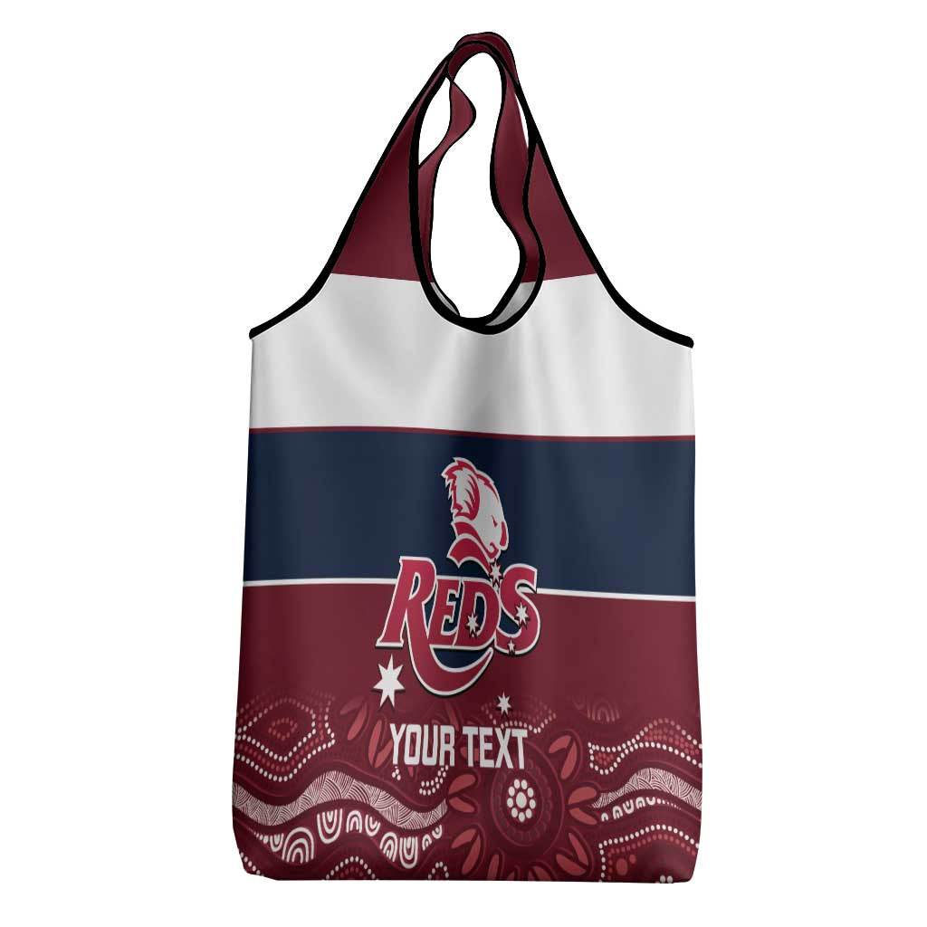 Custom Australia QLD Reds Grocery Bag Queensland Aboriginal Art