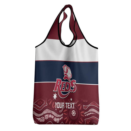 Custom Australia QLD Reds Grocery Bag Queensland Aboriginal Art