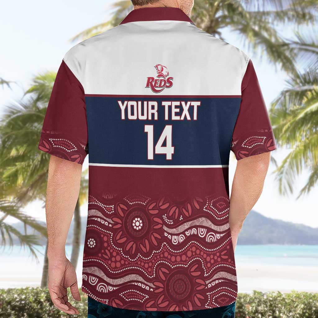Custom Australia QLD Reds Hawaiian Shirt Queensland Aboriginal Art