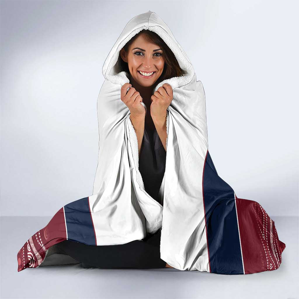 Custom Australia QLD Reds Hooded Blanket Queensland Aboriginal Art