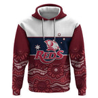 Custom Australia QLD Reds Hoodie Queensland Aboriginal Art