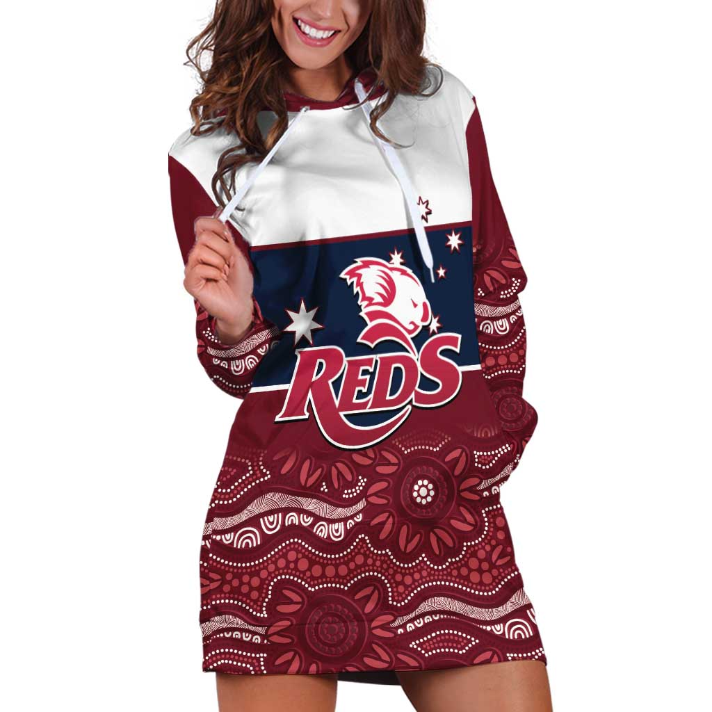 Custom Australia QLD Reds Hoodie Dress Queensland Aboriginal Art