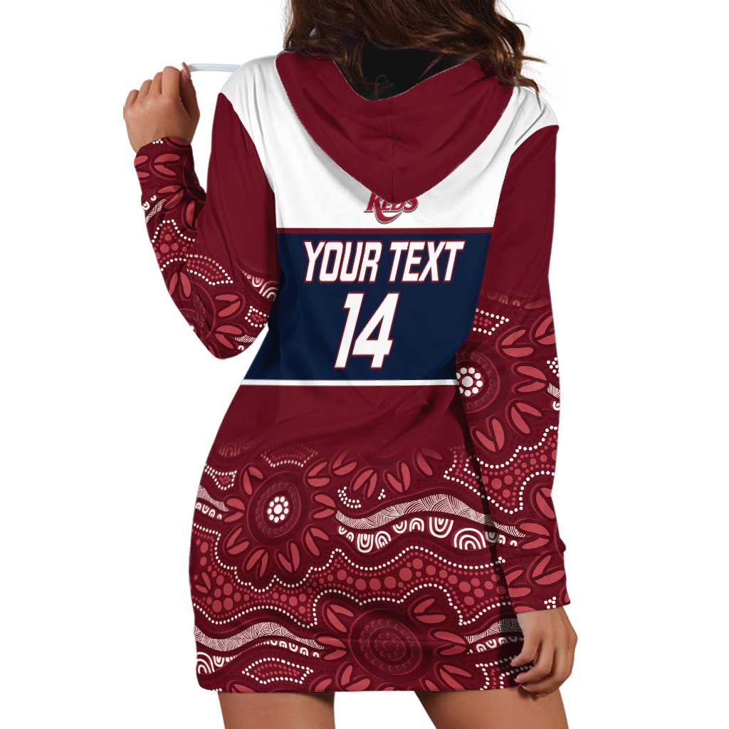 Custom Australia QLD Reds Hoodie Dress Queensland Aboriginal Art