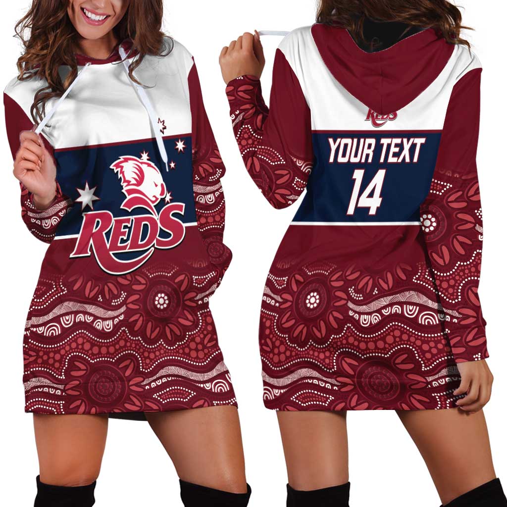 Custom Australia QLD Reds Hoodie Dress Queensland Aboriginal Art