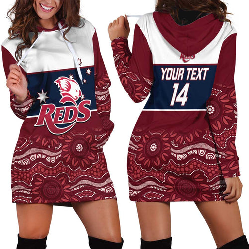 Custom Australia QLD Reds Hoodie Dress Queensland Aboriginal Art