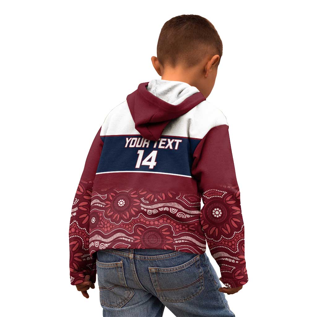 Custom Australia QLD Reds Kid Hoodie Queensland Aboriginal Art
