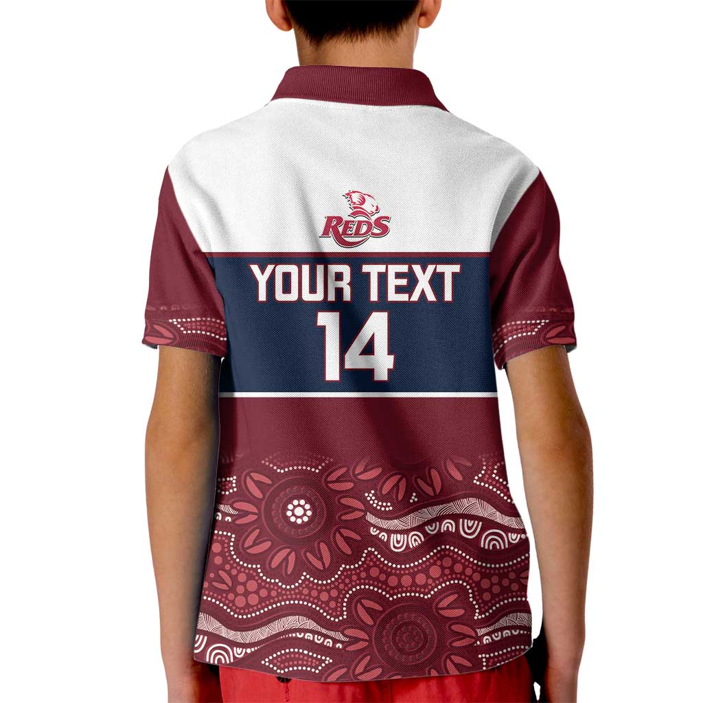 Custom Australia QLD Reds Kid Polo Shirt Queensland Aboriginal Art