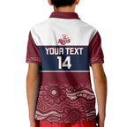 Custom Australia QLD Reds Kid Polo Shirt Queensland Aboriginal Art