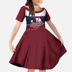 Custom Australia QLD Reds Kid Short Sleeve Dress Queensland Aboriginal Art