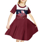 Custom Australia QLD Reds Kid Short Sleeve Dress Queensland Aboriginal Art